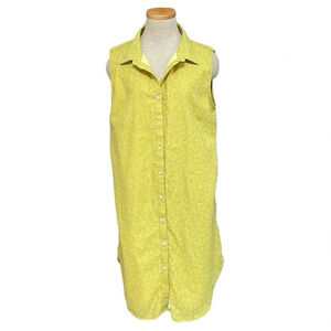 United By Blue Dress Women's X Large Yellow Floral Button Down Shirt Midi